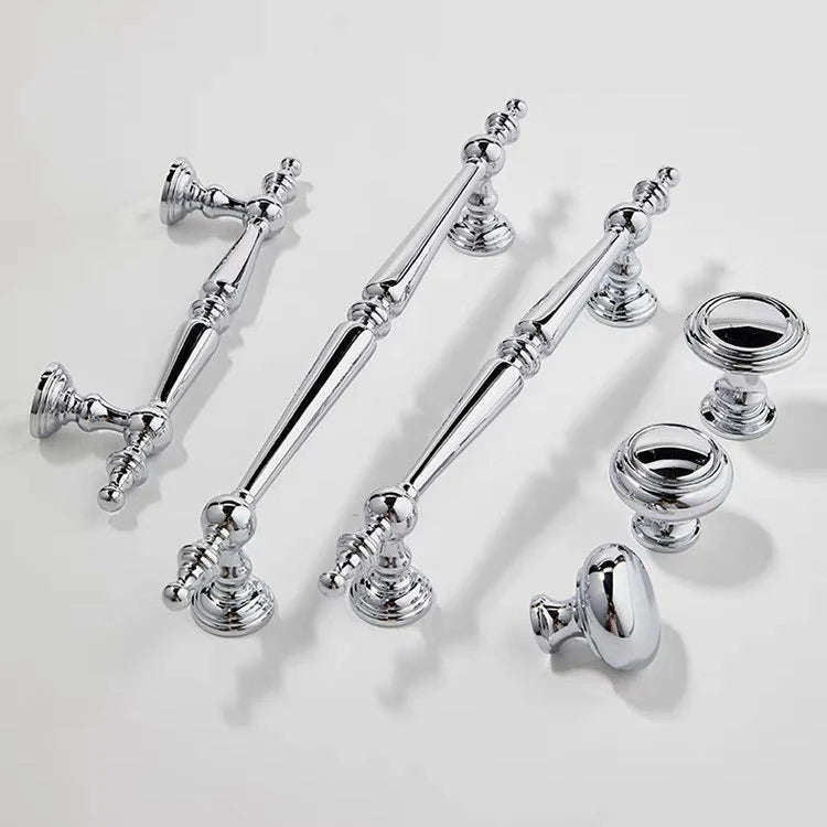 Polished Chrome Brass Cabinet Bar Pulls European Style Modern Shiny