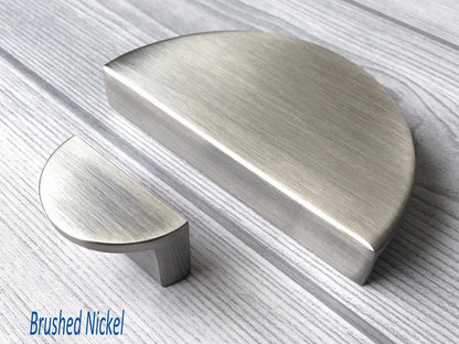 1.25" 2.5" Centers Half Moon Drawer Pulls, Mid Century Modern MCM Kitchen Hardware