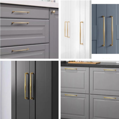 3.75" 5" 7.5" Polished Gold Drawer D Pull & Oval Dresser Knob - Luxury Kitchen Cabinet Door Handle