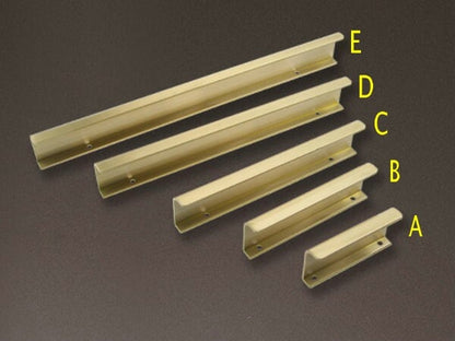 Brass Tab Edge Drawer Pull -  Brushed Gold