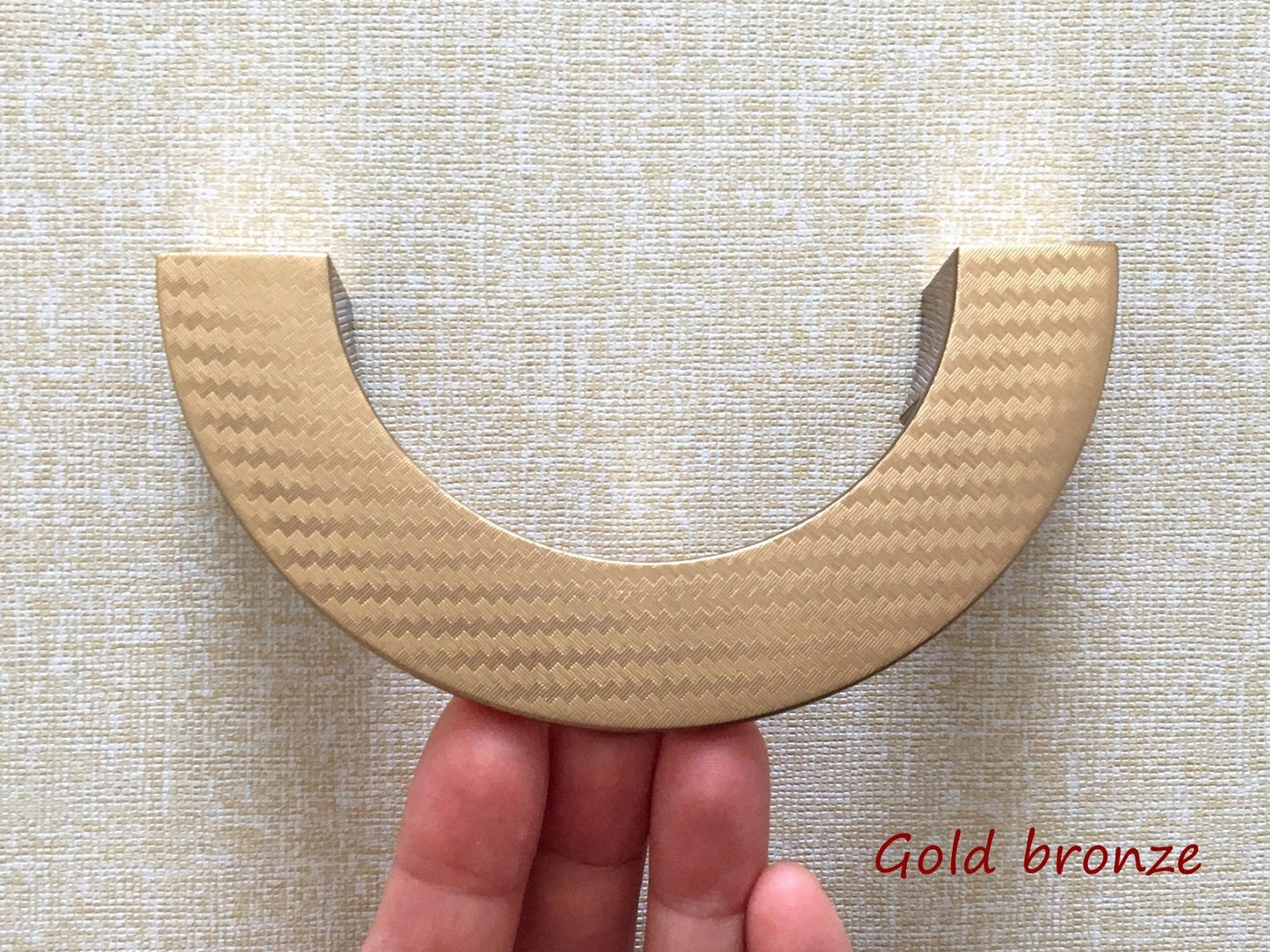 3.75" 5" Textured Half Circle Moon Cabinet Pull Handles, Gold Bronze, 96 128 mm Holes