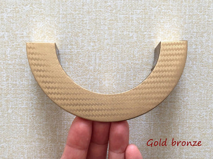 3.75" 5" Textured Half Circle Moon Cabinet Pull Handles, Gold Bronze, 96 128 mm Holes