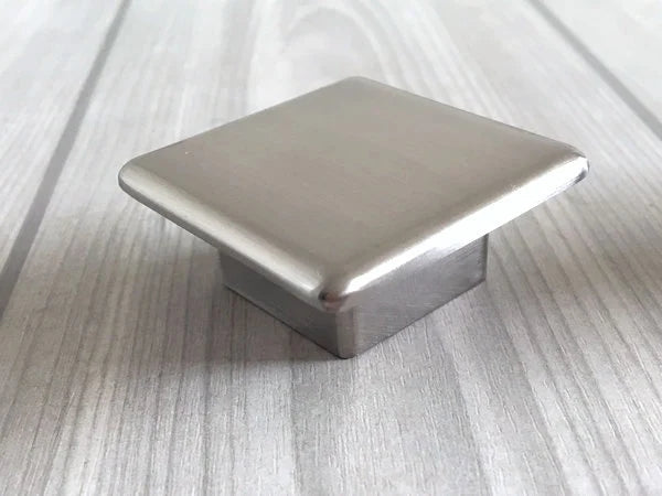 Large Square Cabinet Knobs - Brushed Nickel / Matte Black