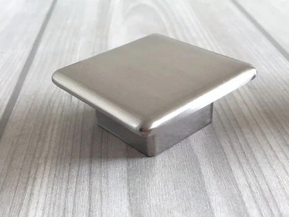 Large Square Cabinet Knobs - Brushed Nickel / Matte Black