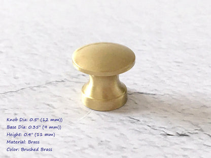 1/2" Dia Mini Drawer Pull, Brass Jewelry Box Knobs, Tiny Crystal Hardware