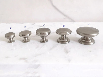 Nickel Cabinet Knobs, Drop Ring Drawer Pulls, Modern Kitchen Hardware