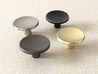 Concave Cabinet Knobs, Gold Circle Drawer Pulls, Black Copper Gray Nickel Gold