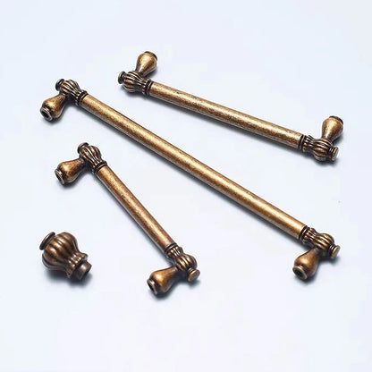 3.75" 5" 7.5" Antique Brass Cabinet Pulls, Mid Century MCM Kitchen Hardware
