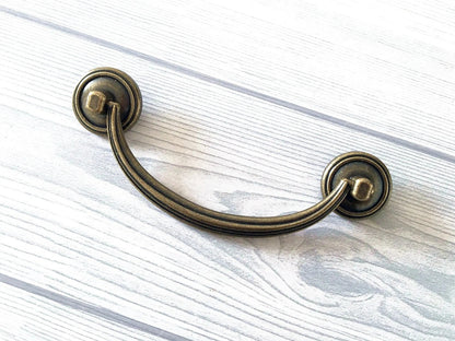 4.75" Drop Bail Dresser Drawer Pulls Antique Bronze Vintage Style 4-3/4 Inch Centers