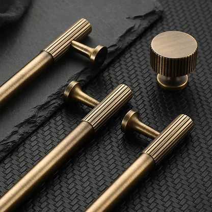 Fluted Antique Bronze Cabinet Bar Pulls - 3.75" to 8.8"