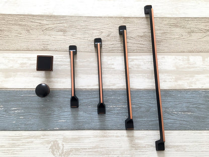 Cabinet Pull Handles Black Copper, Modern Mid Century, Kitchen Hardware