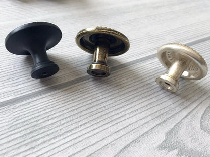 Shabby Chic Sunflower Drawer Pull, Floral Cabinet Knob, Antique Silver Bronze White Gold Copper Black