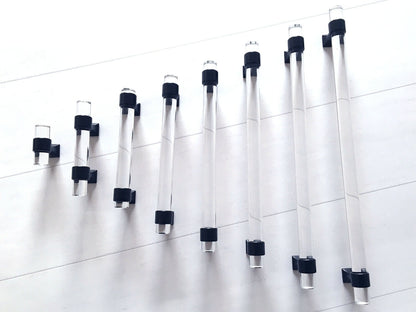 Drawer Pulls Lucite Cabinet Handles Acrylic Matte Black | Lynns Hardware | 2" 2.5" 3.25" Centers