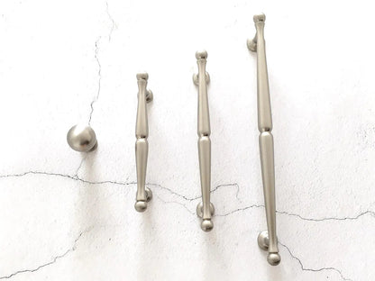 Brushed Nickel Cabinet Bar Handles, Kitchen Hardware, 3.75" 5" 7.5" Centers