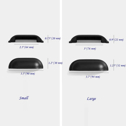 2.5" 3" Centers Brass Cup Drawer Pulls,  Polished Gold Chrome Matte Black, 64 76 mm Centers