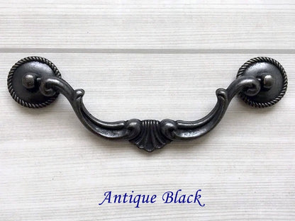 5.5" Vintage Look Swing Handles, Bail Drawer Pull, Antique Bronze Black