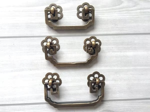 2.5" 2.75" 3" Brass Bail Drawer Pull - Antique Bronze