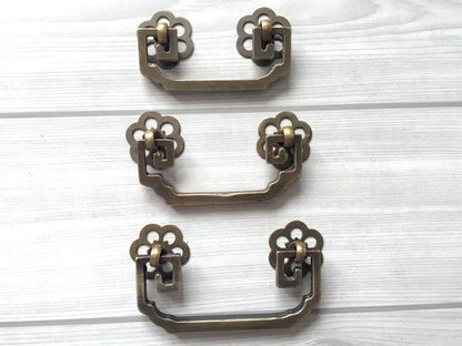 2.5" 2.75" 3" Brass Bail Drawer Pull - Antique Bronze