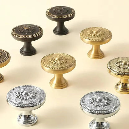 Brass Victorian Floral Drawer Pulls, Round and Oval Cabinet Knobs, Gold Chrome Coffee Bronze