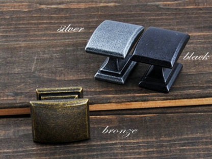 3" Bow Drawer Pull & Rectangular Knob - Rustic/Industrial