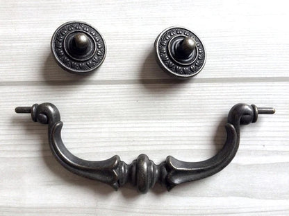 5.5" Drop Bail Drawer Pulls, Vintage Style, Dark Antique Bronze