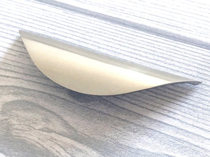 1.25" 2.5" 3.75" Minimalist Nickel Cup Drawer Pulls, Modern Kitchen Cabinet Hardware