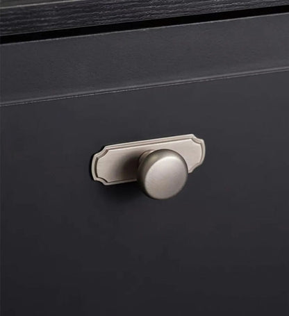 Solid Brass Round Cabinet Knob with Backplate Brushed Gold Nickel Silver Antique Bronze