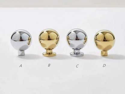 Brass Cabinet Ball Knobs, Polished Gold Chrome, Sleek Modern, Lynns Hardware