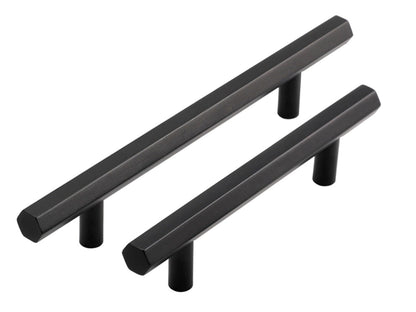 Hexagon Cabinet Pulls, Hexagonal Drawer Knobs, Matte Black, Geometric, Alumimum