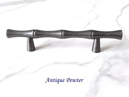 3 Inch Bamboo Drawer Pulls Antique Pewter