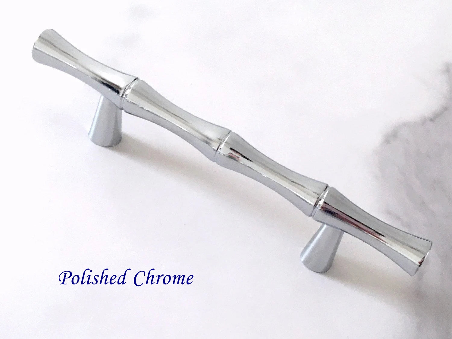 3 Inch Bamboo Drawer Pulls Polished Chrome