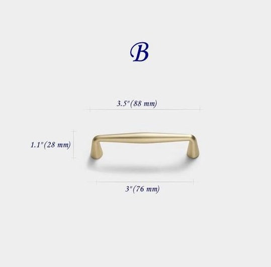 3 Inch Bruhsed Gold Cabinet Handle Drawer Pull 76 mm
