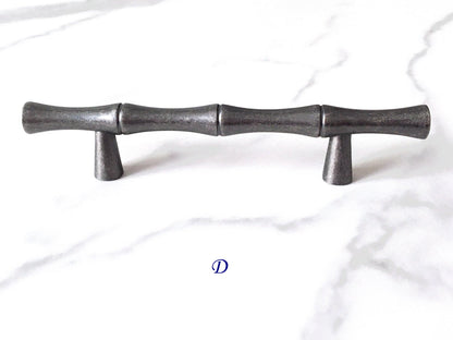 3 Inch Pewter Bamboo Cabinet Pulls 76 mm