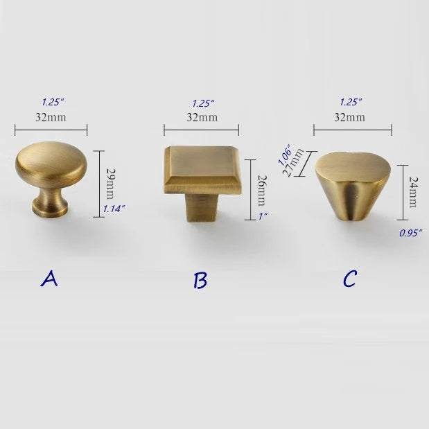 Bronze Cabinet Handles, Solid Brass, Mid Century Vanity Pulls, Retro Kitchen Hardware