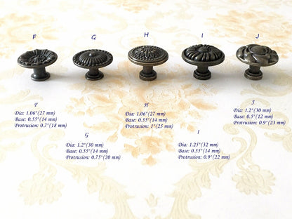 Antique Bronze Drawer Knob, Cabinet Pulls Hardware, Vintage Look