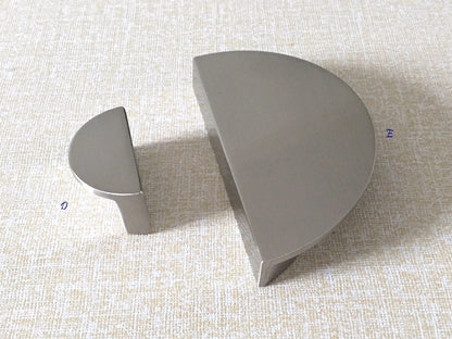 Modern Cabinet Handle, Half Circle Drawer Pull, Brushed Nickel Kitchen Hardware