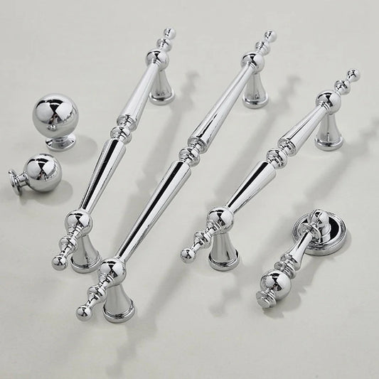 Brass Cabinet Pull Handles, Polished Chrome, Contemporary Kitchen Hardware