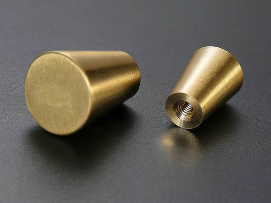 Tapered Brass Knob, Cone Drawer Pulls, Kitchen Hardware, Black Bronze Gold