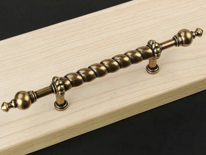 2-3/8" 3.75" Vintage Style Drawer Pull Handle Antique Bronze French Provincial Cabinet Hardware 60 96 mm Holes