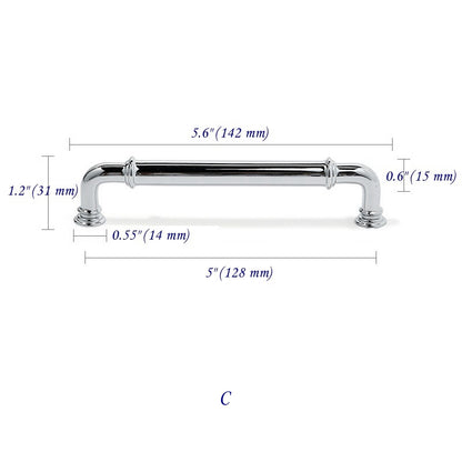 3.75" 5" Polished Chrome Brass Cabinet Handles - Modern Kitchen Hardware - LynnsHardware