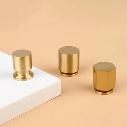 Solid Brass Cabinet Knobs, Classic Cylinder Knurled, Kitchen Hardware
