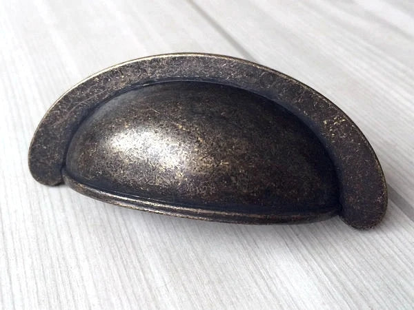 2.75" centres  Dark Antique Bronze Cup Drawer Pull
