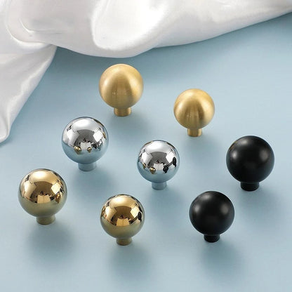 Brass Ball Knobs, Black Gold Chrome Nickel