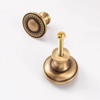 Solid Brass Flower Patterned Cabinet Knobs - Antique Bronze - LynnsHardware