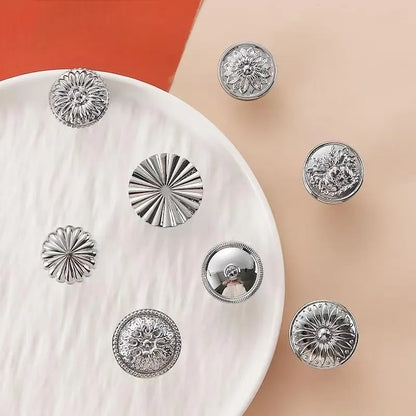 Assorted Polished Chrome Cabinet Knob, Shiny Silver Floral Drawer Pull, Kitchen Hardware