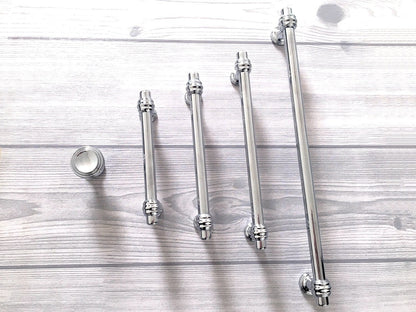 Polished Chrome Cabinet Pulls Bar Handles Modern Solid
