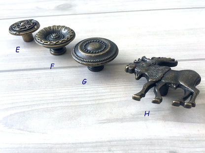 Drawer Knob Vintage Look Antique Bronze Drop Cabinet Pull Hardware