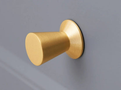 Brass Conical Drawer Knobs, Brushed Gold, Modern Kitchen Cabinet Hardware