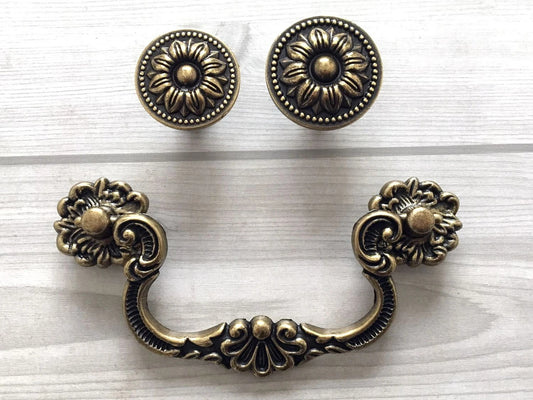 4 Zoll Schublade zieht Drop Griff Antik Bronze Vintage Stil Lynns Hardware