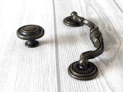 4.75 Inch Agend Bronze Drawer Pulls Cabinet Handles Lynns Hardware 4-3/4 Inches